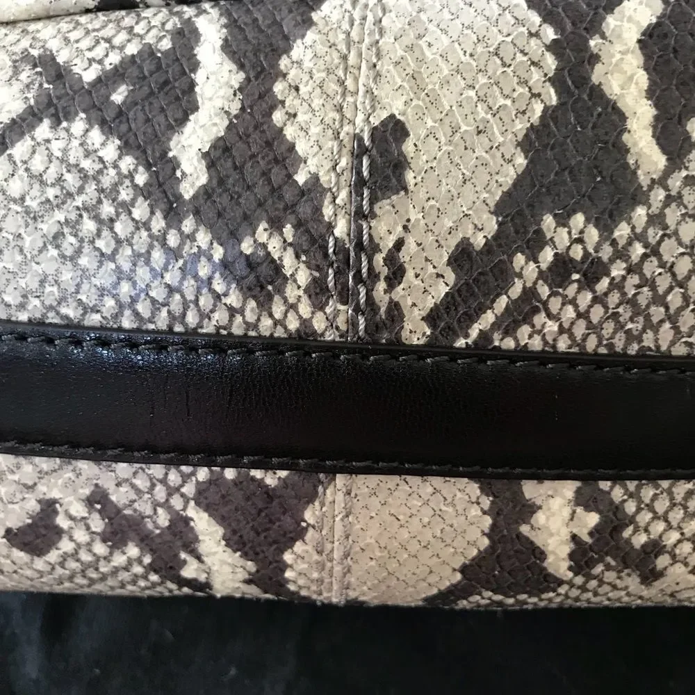 Just Cavalli Snakeskin Embossed Brown Satchel NWT - Picture 8 of 8